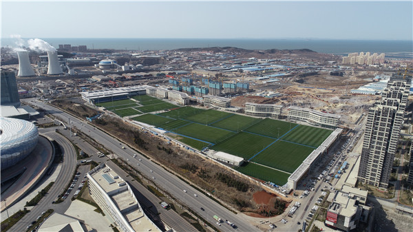 萬達足球青訓基地-共創(chuàng)人造草鋪設